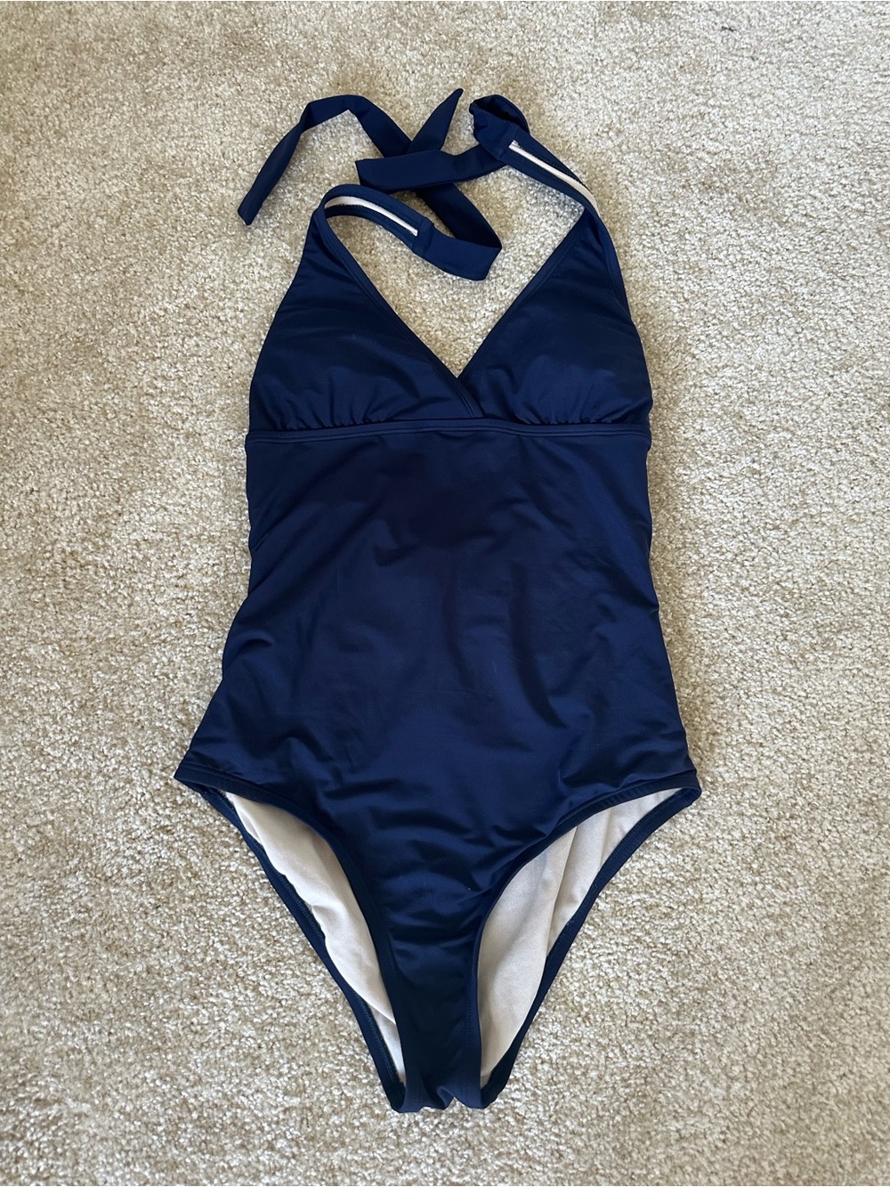 White House Black Market Halter One Piece V Swimsuit